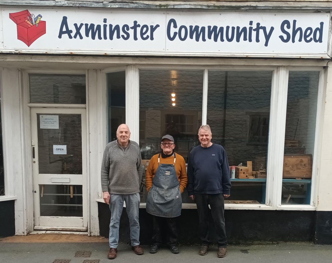 People stood outside Axminster Community Shed