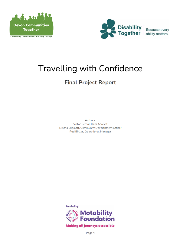 Travelling with Confidence Report Front Cover