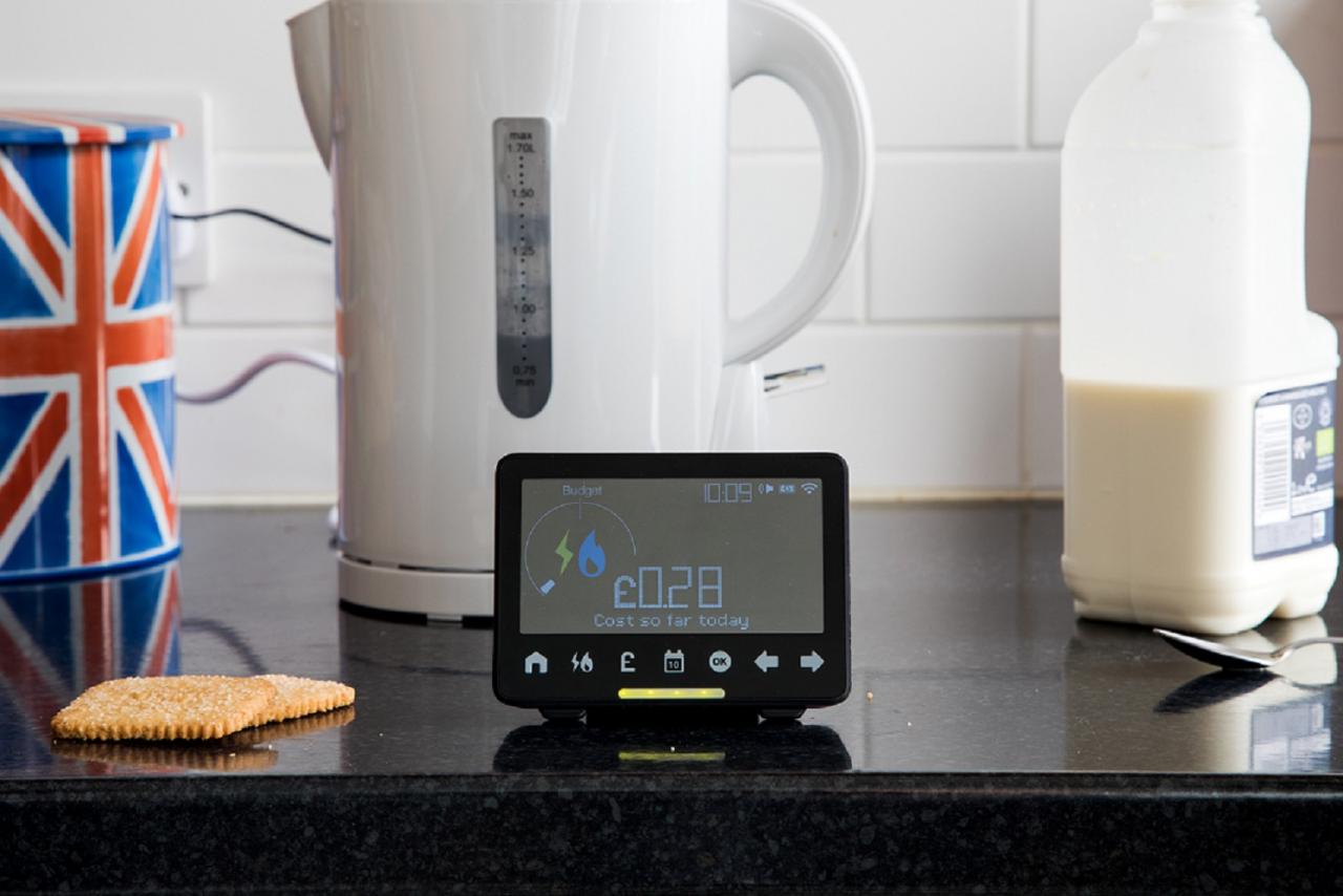 Smart Meter, kettle and kitchen worktop