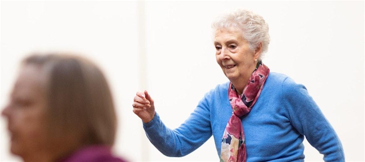 Older lady looking active and smiling