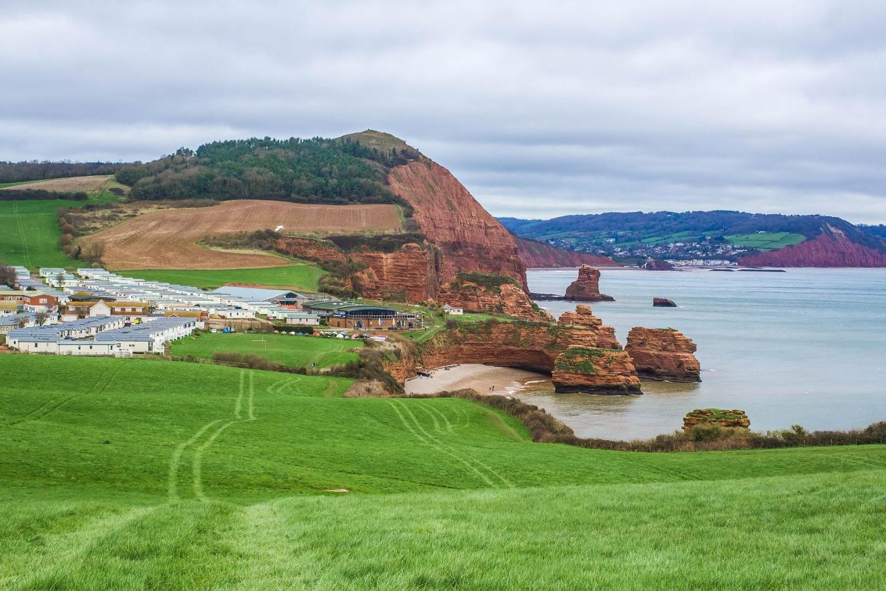 East Devon cliffs and sea