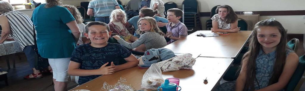 children at the village hall