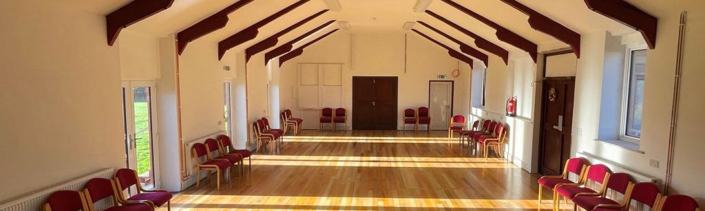 A photograph of the inside of Chittlehampton Village Hall