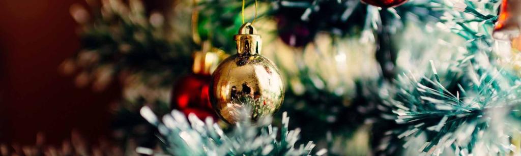 stock image of christmas tree decorations