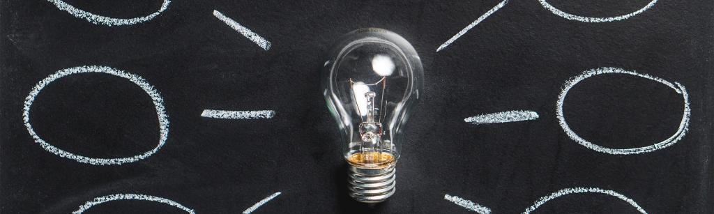 Lightbulb and chalkboard ideas image
