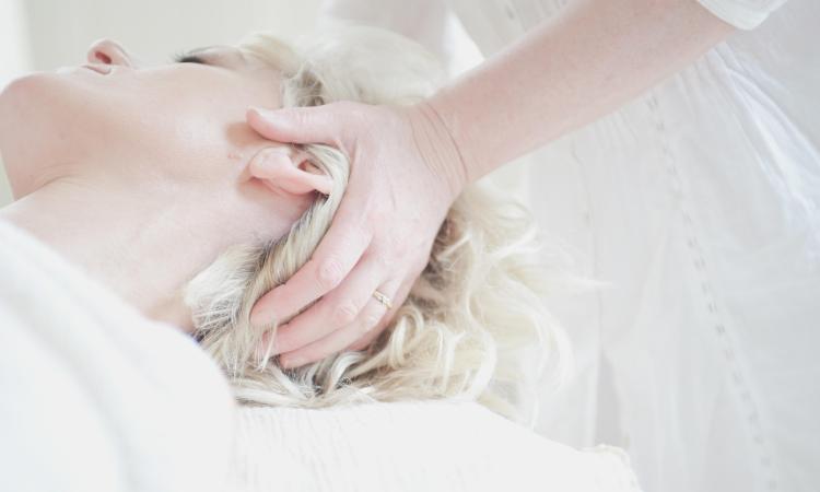 woman getting a scalp massage