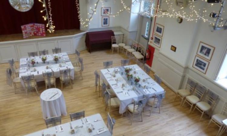 The main hall, looking down from the balcony