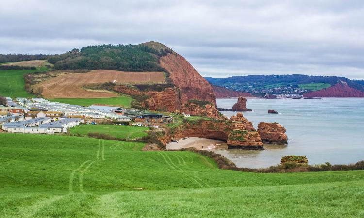East Devon cliffs and sea