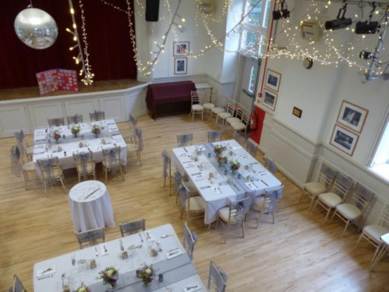 The main hall, looking down from the balcony
