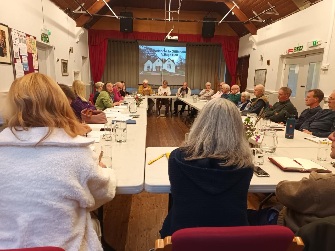 people in village hall