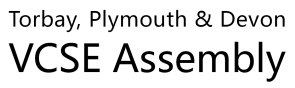 Torbay, Plymouth and Devon VCSE Assembly logo - black writing on a white background