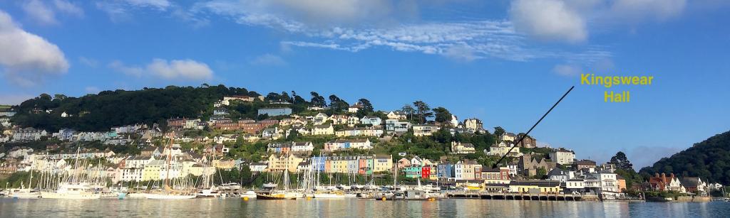 View of Kingswear from Dartmouth showing the location of the hall