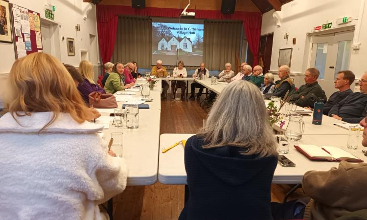 people in village hall