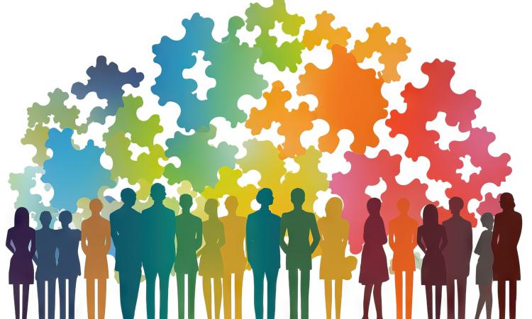 Colourful puzzle people